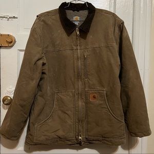 Vintage Loose Fit Washed Duck Sherpa-Lined Coat